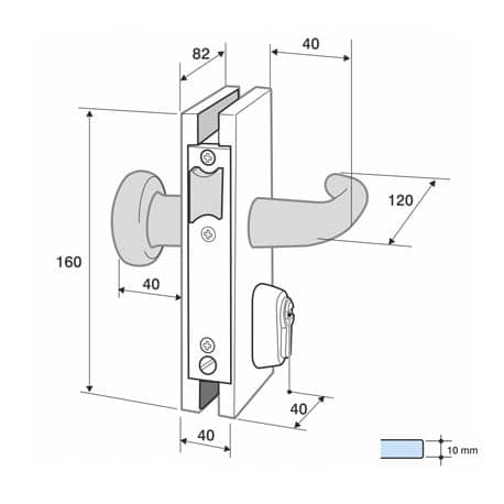 Cerradura Golpe y Llave Pomo Interior Mod. IG1104