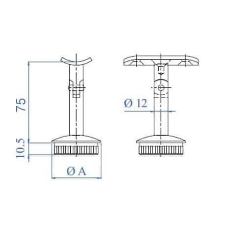 Soporte Pasamanos Orientable